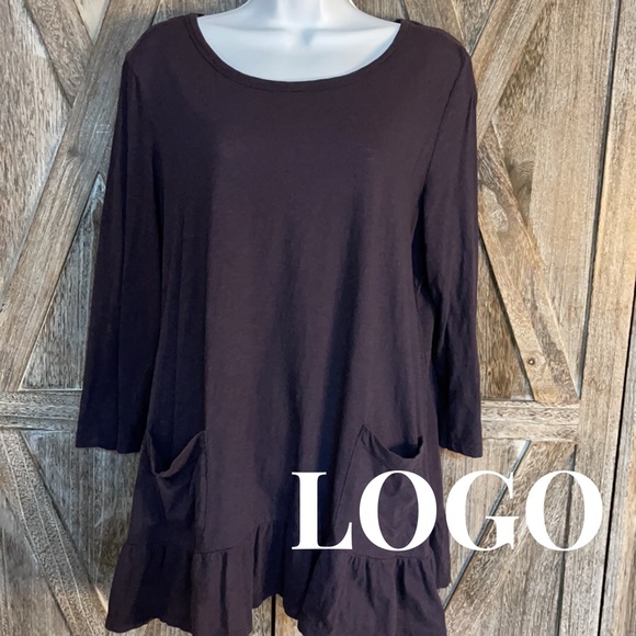 LOGO by Lori Gernstein, L, Dark Purple Tunic